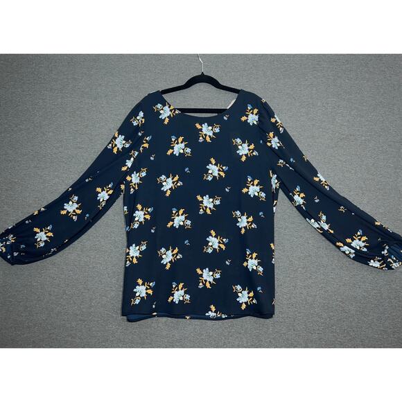 LOFT | Women's Navy Blue Floral Blouse | NWT | Small - Picture 1 of 3